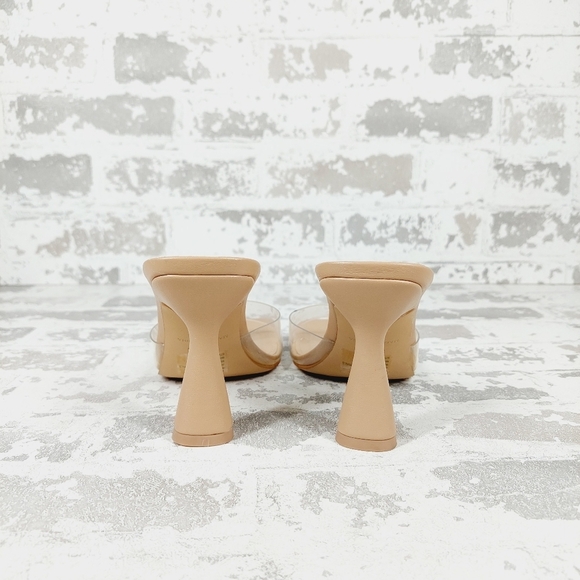 New Steve Madden Elated  Square Toe Clear Slip On Slide Sandals D172 - Picture 5 of 11